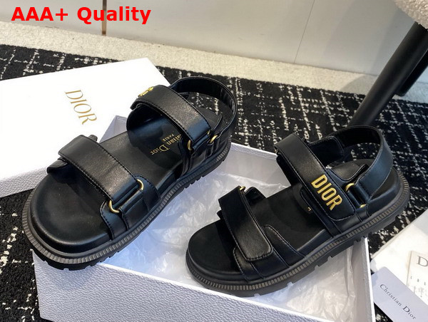 Dioract Sandal in Black Lambskin Replica