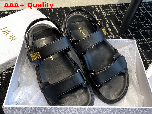 Dioract Sandal in Black Lambskin Replica