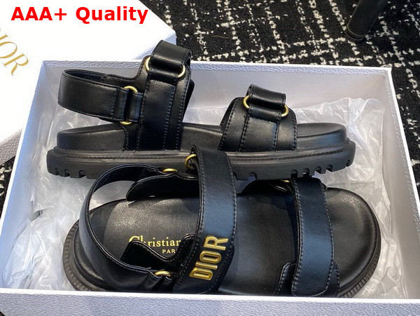 Dioract Sandal in Black Lambskin Replica