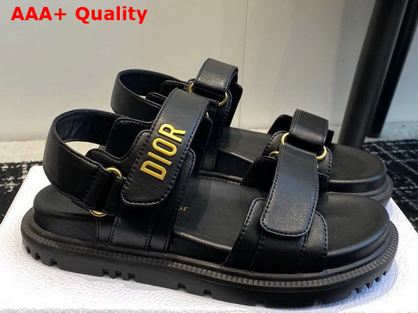 Dioract Sandal in Black Lambskin Replica