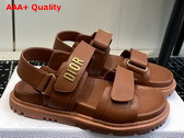 Dioract Sandal in Brown Lambskin Replica