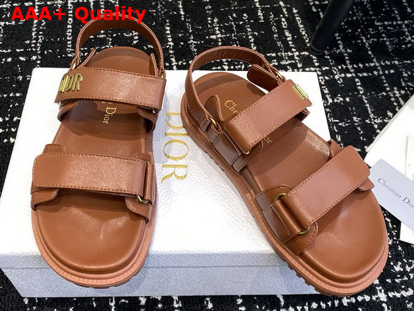 Dioract Sandal in Brown Lambskin Replica