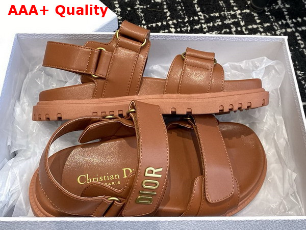 Dioract Sandal in Brown Lambskin Replica