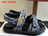 Dioract Sandal in Denim Blue Cannage Tweed Replica