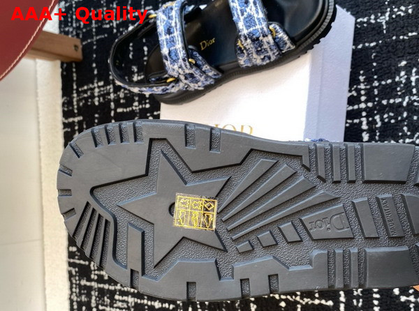 Dioract Sandal in Denim Blue Cannage Tweed Replica