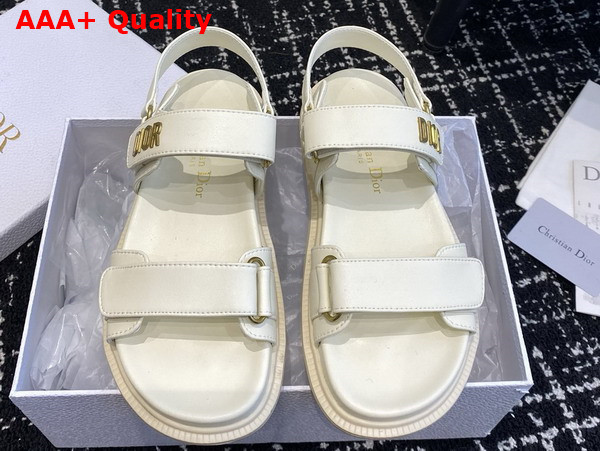 Dioract Sandal in Latte Lambskin Replica