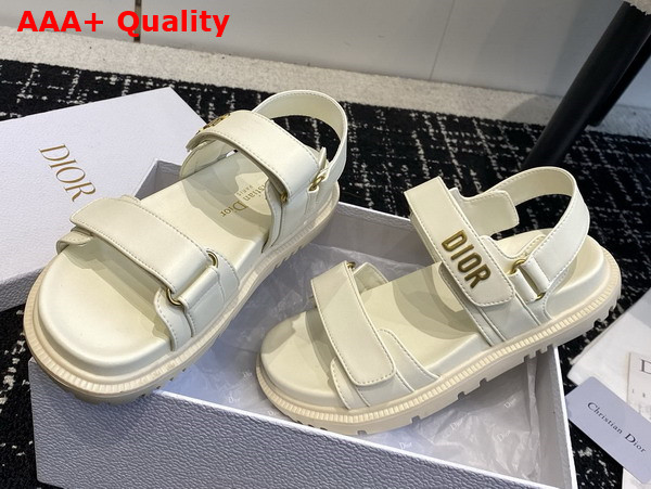 Dioract Sandal in Latte Lambskin Replica