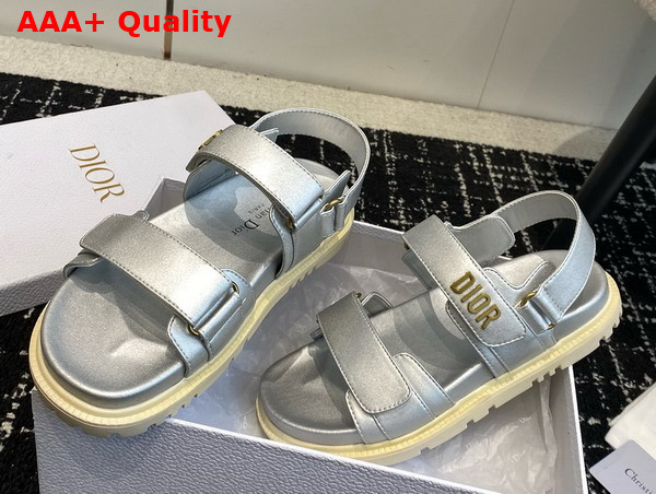 Dioract Sandal in Silver Lambskin Replica