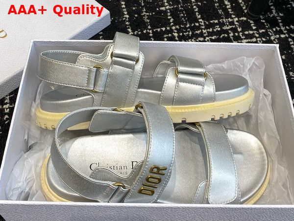 Dioract Sandal in Silver Lambskin Replica