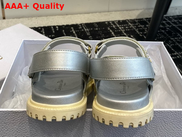 Dioract Sandal in Silver Lambskin Replica