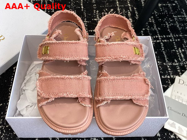 Dioract Sandle Pink Fringed Cotton Canvas Replica