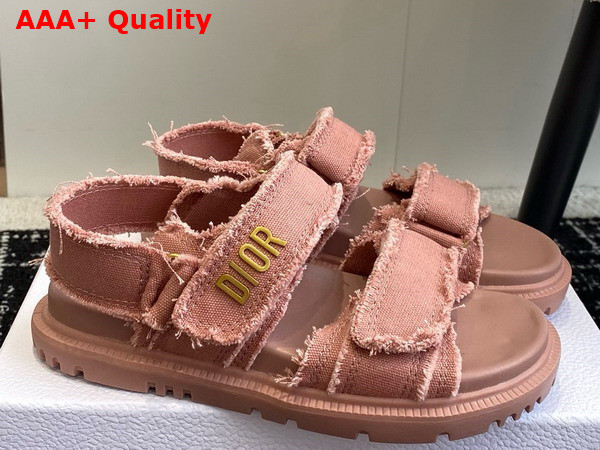 Dioract Sandle Pink Fringed Cotton Canvas Replica