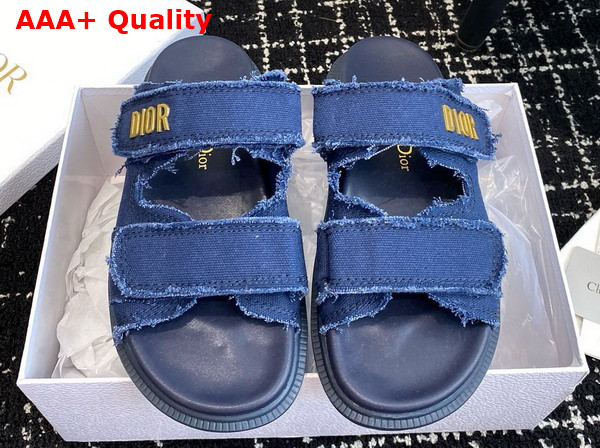 Dioract Slide Blue Fringed Cotton Canvas Replica
