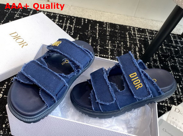 Dioract Slide Blue Fringed Cotton Canvas Replica