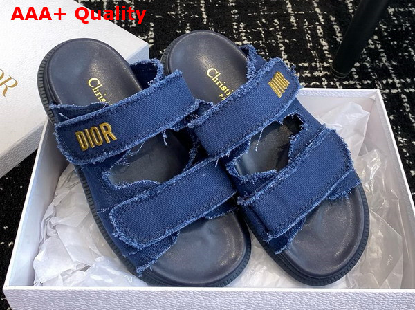 Dioract Slide Blue Fringed Cotton Canvas Replica
