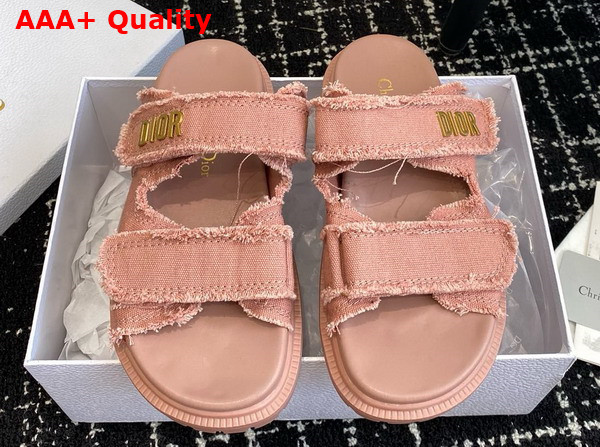 Dioract Slide Pink Fringed Cotton Canvas Replica