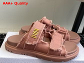 Dioract Slide Pink Fringed Cotton Canvas Replica