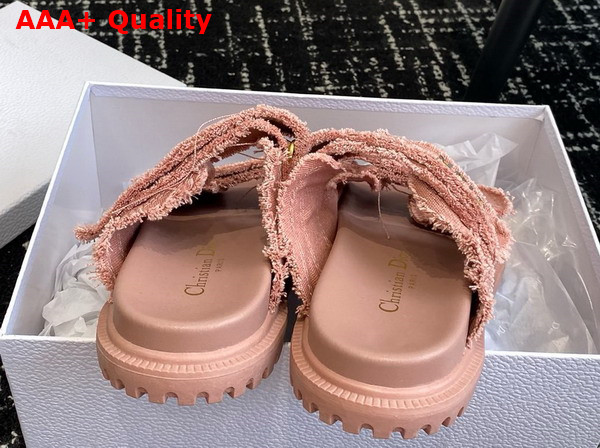 Dioract Slide Pink Fringed Cotton Canvas Replica