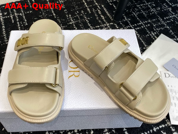 Dioract Slide in Beige Lambskin Replica