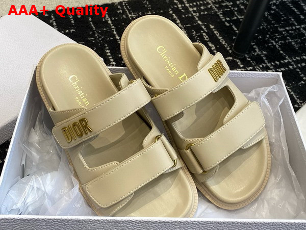 Dioract Slide in Beige Lambskin Replica