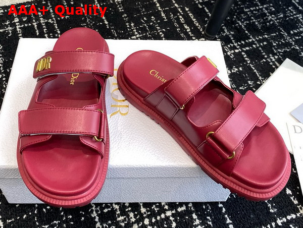 Dioract Slide in Bordeaux Lambskin Replica