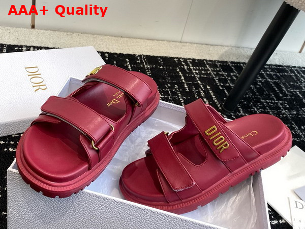 Dioract Slide in Bordeaux Lambskin Replica