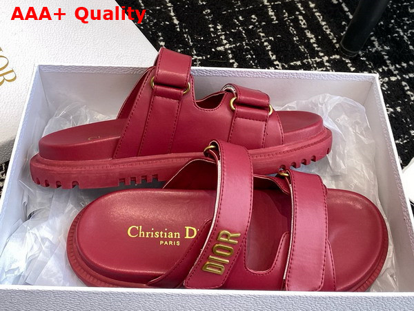 Dioract Slide in Bordeaux Lambskin Replica