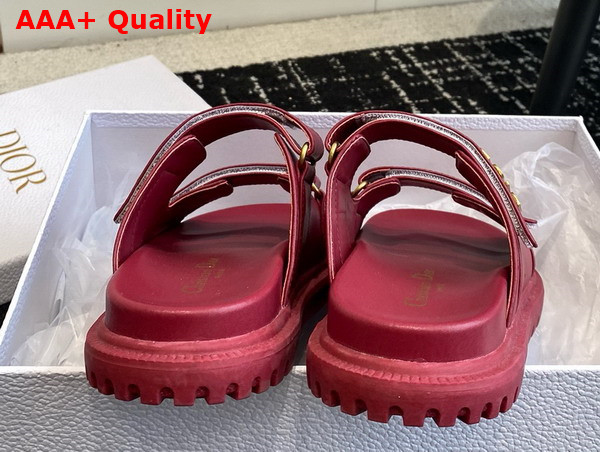 Dioract Slide in Bordeaux Lambskin Replica