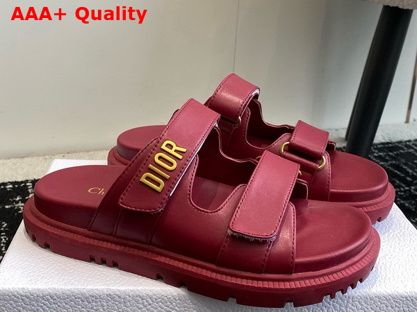 Dioract Slide in Bordeaux Lambskin Replica