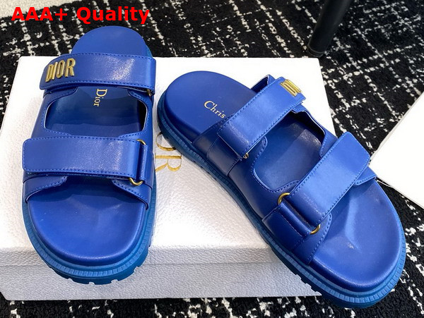 Dioract Slide in Bright Blue Lambskin Replica
