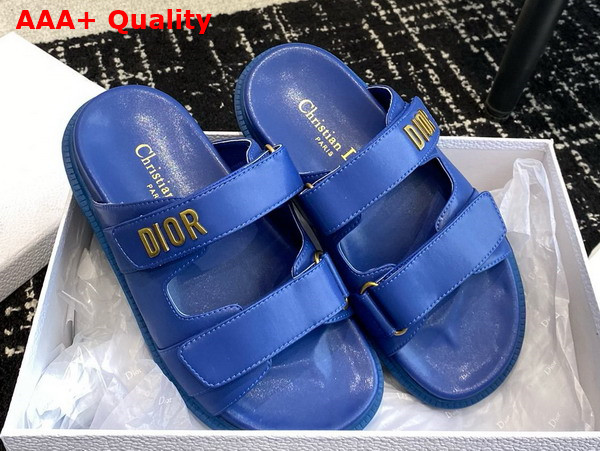 Dioract Slide in Bright Blue Lambskin Replica