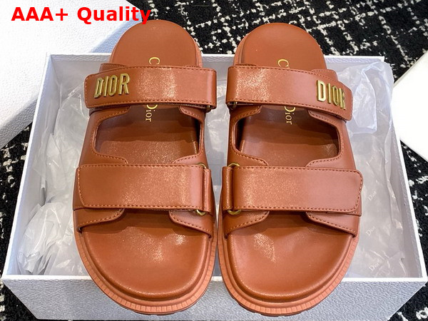Dioract Slide in Brown Lambskin Replica