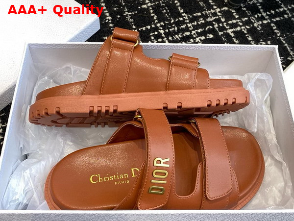 Dioract Slide in Brown Lambskin Replica