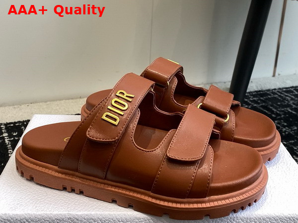 Dioract Slide in Brown Lambskin Replica
