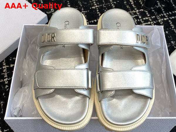 Dioract Slide in Silver Lambskin Replica