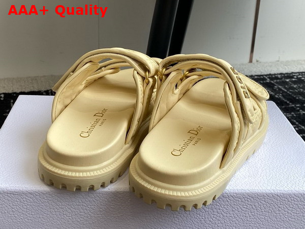 Dioract Slide in Yellow Quilted Cannage Calfskin Replica