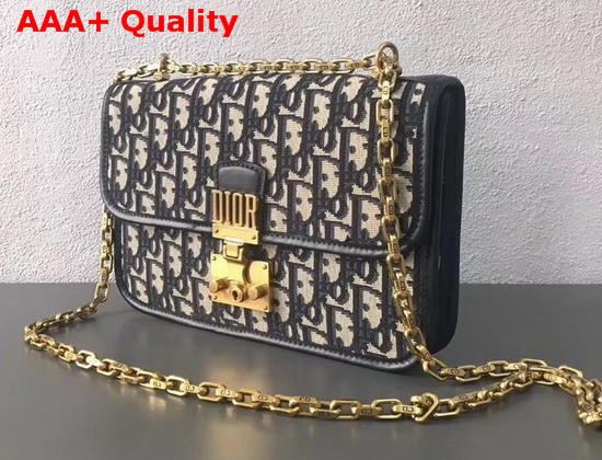 Dioraddict Bag in Black Dior Oblique Jacquard Canvas Replica