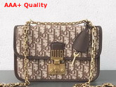 Dioraddict Bag in Brown Dior Oblique Jacquard Canvas Replica