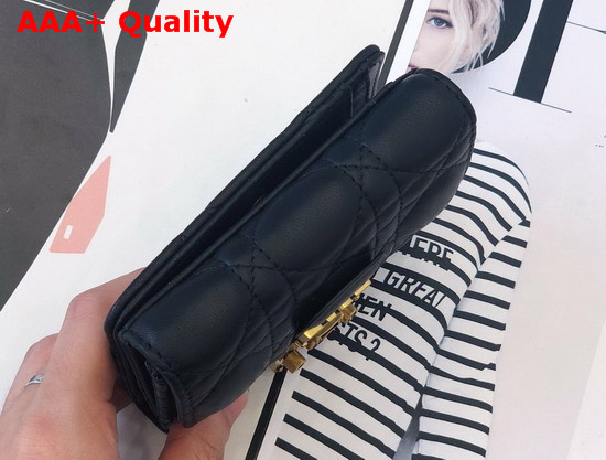 Dioraddict Mini Wallet in Black Cannage Lambskin Replica
