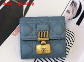 Dioraddict Mini Wallet in Blue Cannage Lambskin Replica