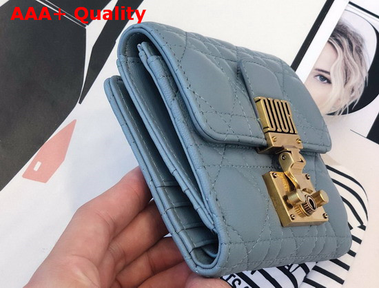 Dioraddict Mini Wallet in Blue Cannage Lambskin Replica