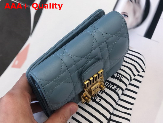 Dioraddict Mini Wallet in Blue Cannage Lambskin Replica