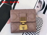 Dioraddict Mini Wallet in Nude Cannage Lambskin Replica