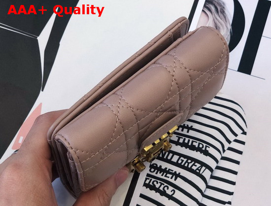 Dioraddict Mini Wallet in Nude Cannage Lambskin Replica