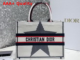 Dioralps Small Dior Book Tote White Three Tone Embroidery Replica