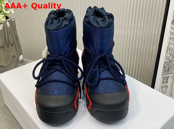 Dioralps Snow Ankle Boot Deep Blue Mizza Shiny Nylon Replica