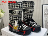 Dioralps Snow Boot Black and White Houndstooth Nylon Replica