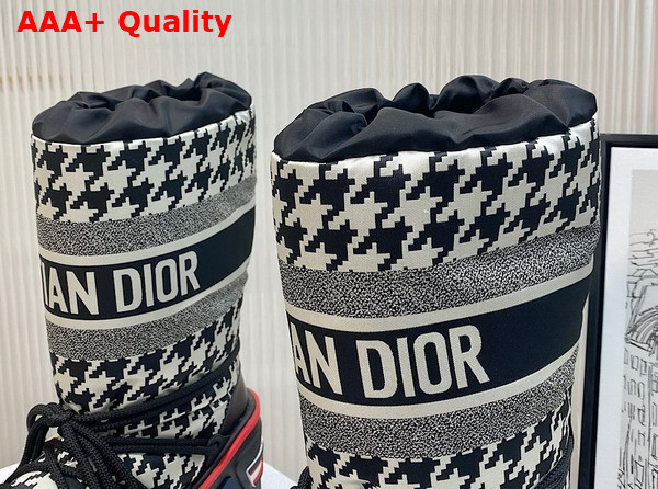 Dioralps Snow Boot Black and White Houndstooth Nylon Replica