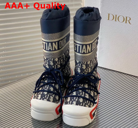 Dioralps Snow Boot Deep Blue Dior Oblique Shiny Nylon Replica
