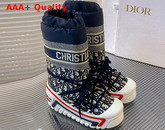 Dioralps Snow Boot Deep Blue Dior Oblique Shiny Nylon Replica